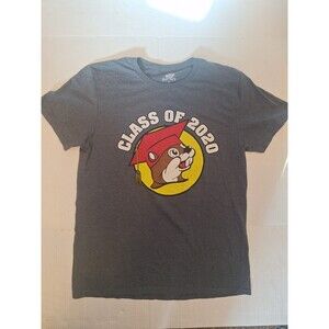 Buc-ee's Shirt Size Med Class of 2020 Gray Graduation Beaver Short Sleeve